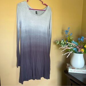 Final Touch Ombre Long Sleeve Gray Black Dress Size Medium GUC